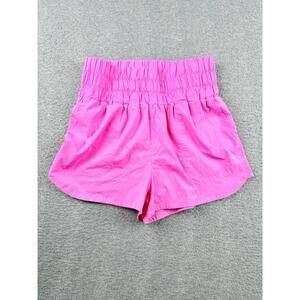 JoyLab Women's Size S Hot Pink High Rise Athletic Running Shorts Smocked Waist